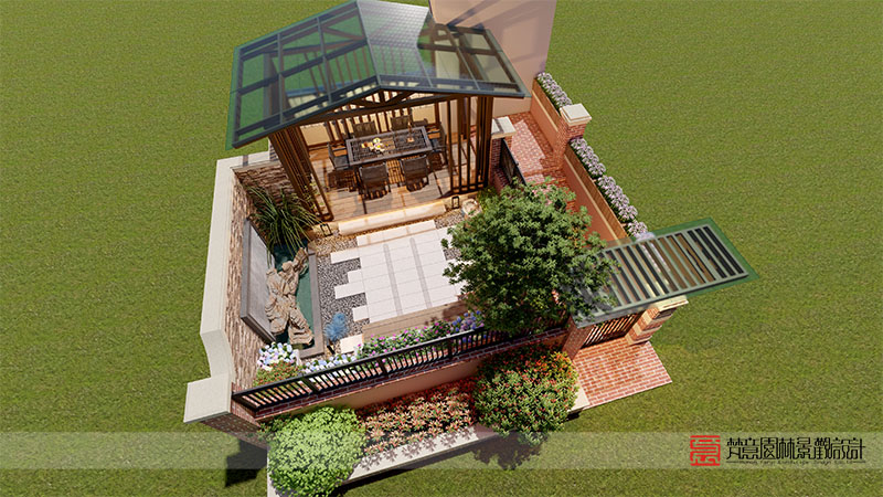 鄭州天倫莊園32㎡庭院設計 鄭州天倫莊園32㎡庭院設計