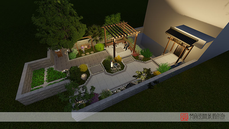 鄭州庭院設(shè)計,滎陽庭院設(shè)計,滎陽清華憶江南庭院設(shè)計