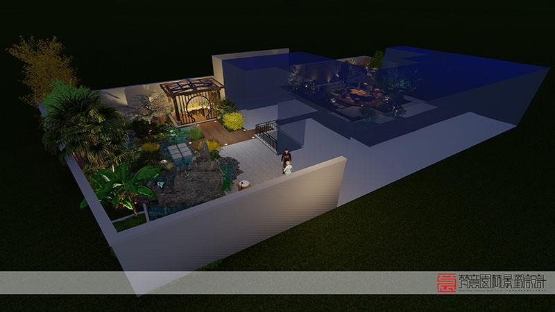 鄭州別墅花園設(shè)計,南月堤藝術(shù)家別墅花園設(shè)計